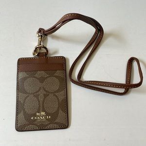 *SOLD* NWOT Coach ID/Lanyard - Brown and Tan